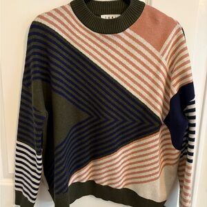 THML Olive, Navy, Pink Knit Sweater